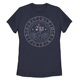 Juniors' Floral Zodiac Calendar Tee