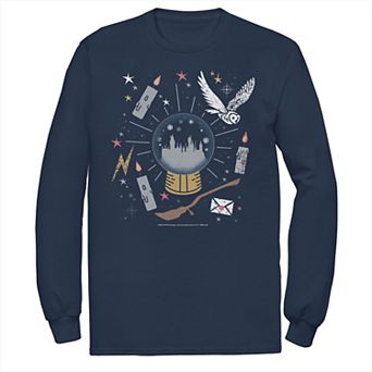 Men's Harry Potter Christmas Hogwarts Snow Globe Tee