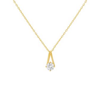 PRIMROSE Sterling Silver Cubic Zirconia Pendant Necklace