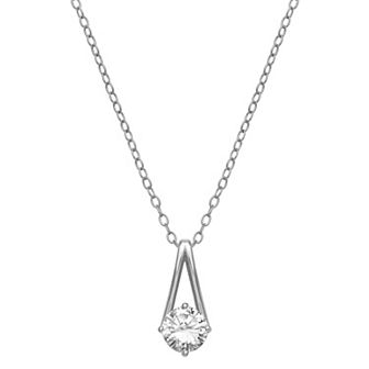 PRIMROSE Sterling Silver Cubic Zirconia Pendant Necklace