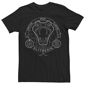 Men's Harry Potter Slytherin Line Art Snake Symbol Tee