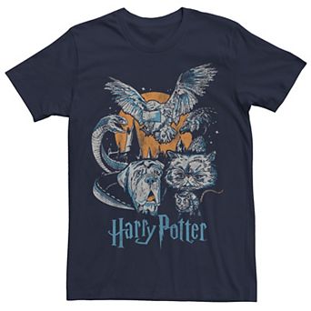 Men's Harry Potter Familiars Distressed Collage Tee