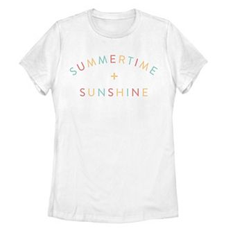 Juniors' "Summertime + Sunshine" Graphic Tee