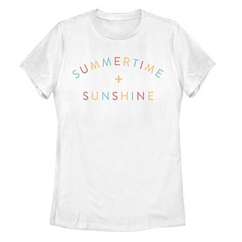Juniors' "Summertime + Sunshine" Graphic Tee