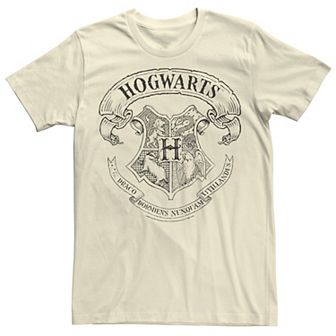 Men's Harry Potter Simple Hogwarts Crest Outline Tee