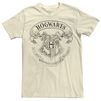 Men's Harry Potter Simple Hogwarts Crest Outline Tee