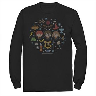 Men's Harry Potter Christmas Group Shot Chibi Ugly Sweater Tee