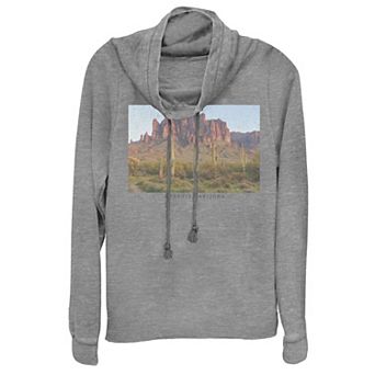 Juniors' Phoenix Arizona Landscape Cowlneck Graphic Lightweight Long Sleeve