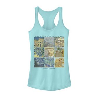 Juniors' Van Gogh "What Is Done In Love Is Done Well" Grid Tank Top