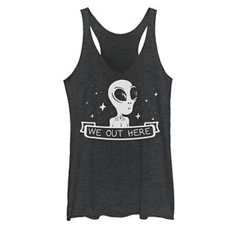 Juniors' "We Out Here" Alien Tank Top