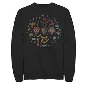 Men's Harry Potter Christmas Group Shot Chibi Ugly Sweater Sweatshirt