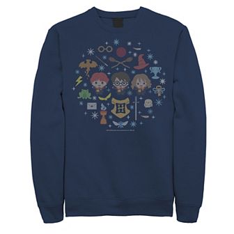 Men's Harry Potter Christmas Group Shot Chibi Ugly Sweater Sweatshirt