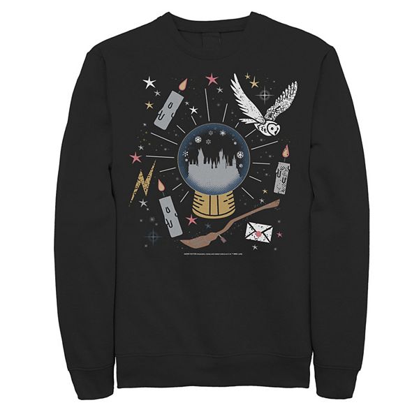 Men s Harry Potter Christmas Hogwarts Snow Globe Sweatshirt