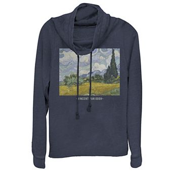 Juniors' Truly Gogh Outdoor Cowlneck Graphic Lightweight Long Sleeve