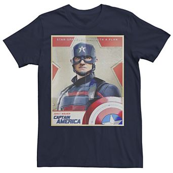 Men's Marvel Falcon Winter Soldier Captain America Man With A Plan Tee