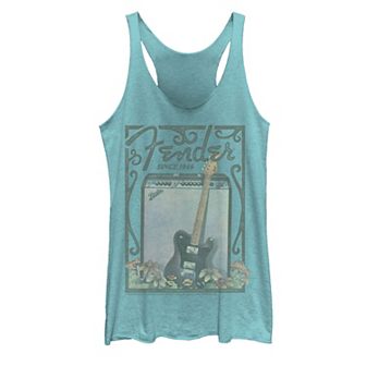 Juniors' Fender Since 1946 Floral Poster Racerback Tank Top