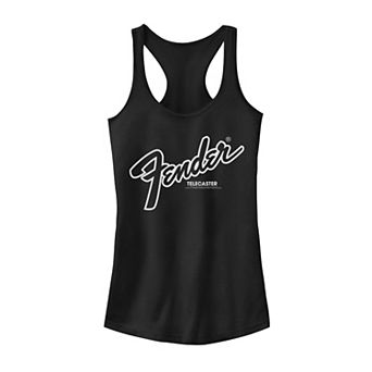 Juniors' Fender Telecaster Logo Outline Tank Top