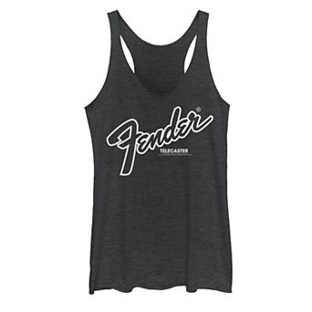 Juniors' Fender Telecaster Logo Outline Tank Top