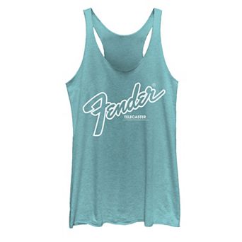 Juniors' Fender Telecaster Logo Outline Tank Top
