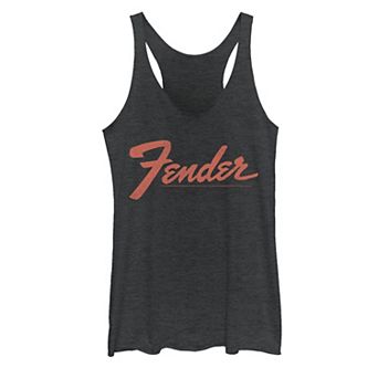 Juniors' Fender Simple Orange Logo Tank Top