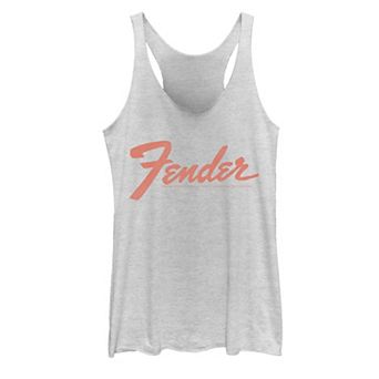 Juniors' Fender Simple Orange Logo Tank Top