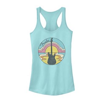 Juniors' Fender Groovy Sunset Logo Tank Top