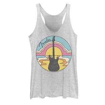 Juniors' Fender Groovy Sunset Logo Tank Top