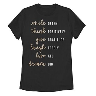 Juniors' Positive Affirmations Graphic Tee