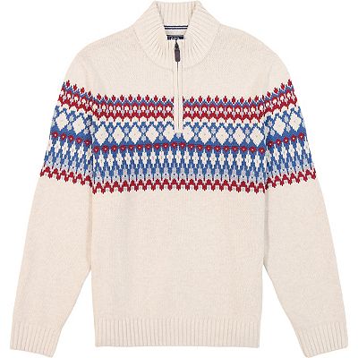 Big & Tall IZOD Holiday Fair Isle Quarter-Zip Sweater