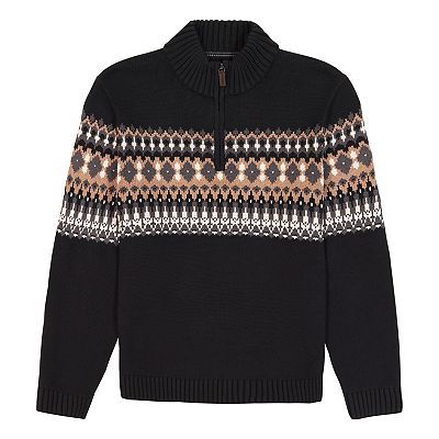 Big & Tall IZOD Holiday Fair Isle Quarter-Zip Sweater
