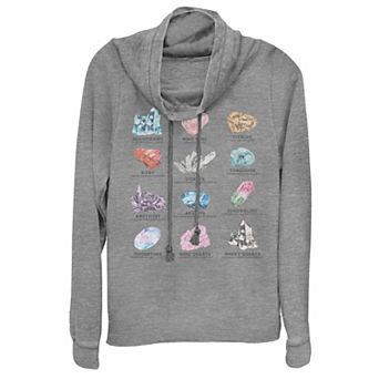 Juniors' Crystal Chart Cowlneck Graphic Lightweight Long Sleeve
