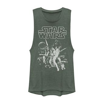 Juniors' Star Wars Vintage Style Group Shot Logo Tank Top