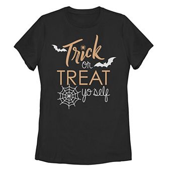 Juniors' Trick Or Treat Yo Self Halloween Tee