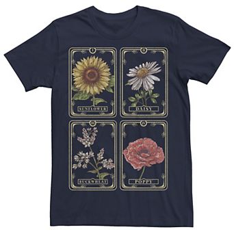 Men's Flower Tarot Card Grid Tee