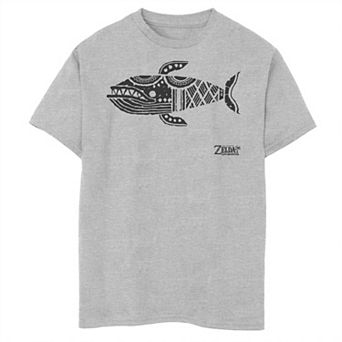 Boys 8-20 Nintendo Legend Of Zelda Links Awakening Whale Glyph Portrait Logo Tee