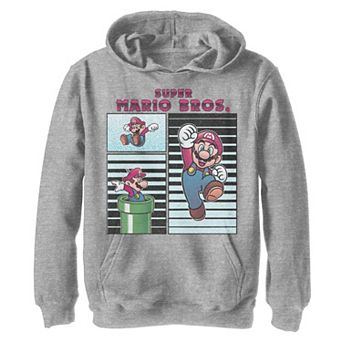 Boys 8-20 Nintendo Super Mario Panels Warp Pipe Stripes Hoodie