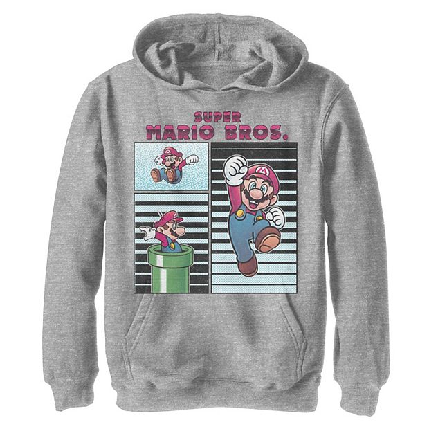 Boys 8 20 Nintendo Super Mario Panels Warp Pipe Stripes Hoodie