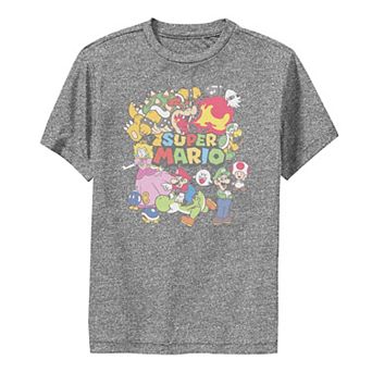 Boys 8-20 Super Mario Color Collage Logo Tee