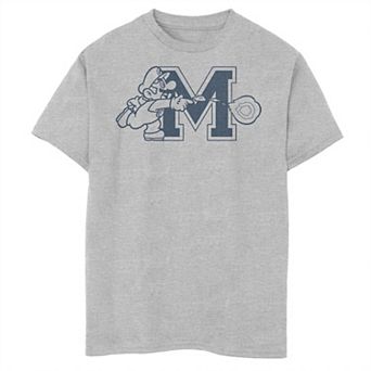 Boys 8-20 Nintendo Super Mario University Style Logo Fireball Tee