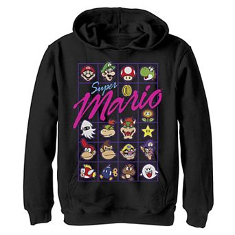 Boys 8-20 Super Mario Bros. Neon Head to Head Retro Panel Hoodie