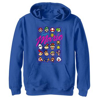 Boys 8-20 Super Mario Bros. Neon Head to Head Retro Panel Hoodie