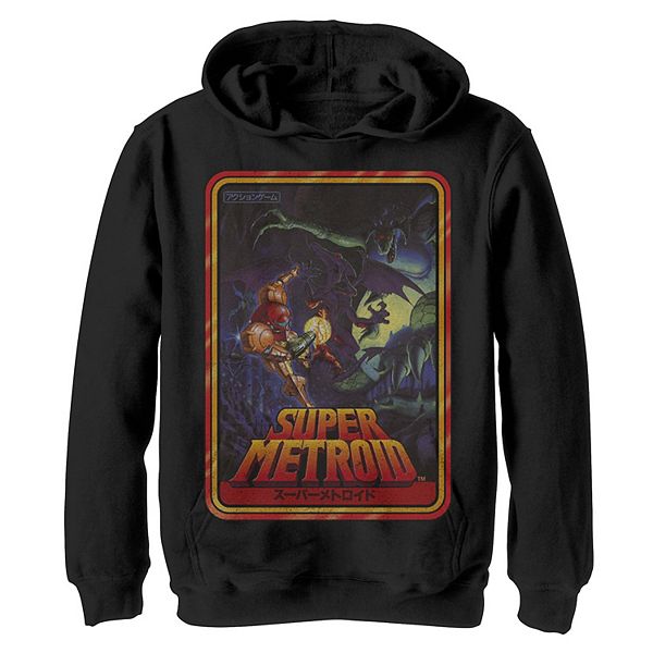 Boys 8-20 Nintendo Super Metroid Kanji Poster Style Hoodie