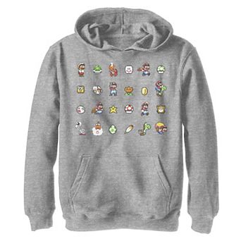 Boys 8-20 Nintendo Super Mario Bros 16-Bit Grid Hoodie