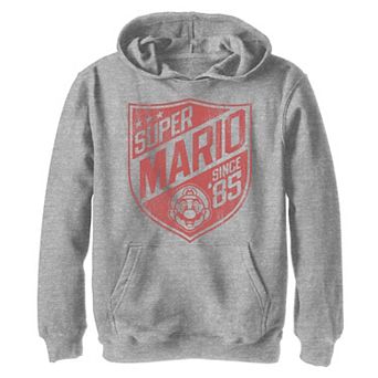 Boys 8-20 Nintendo Super Mario Since 85 Badge Style Logo Hoodie