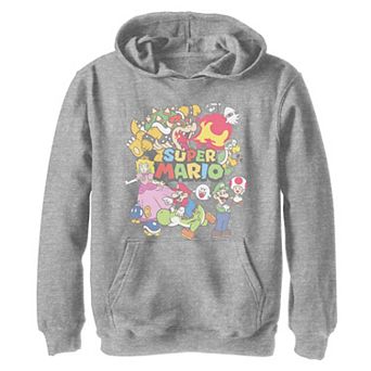 Boys 8-20 Super Mario Color Collage Group Logo Hoodie