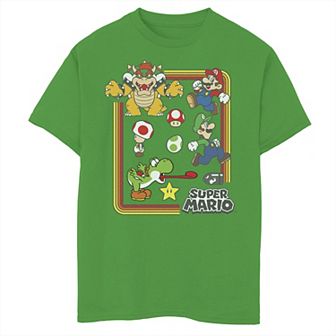 Boys 8-20 Nintendo Super Mario Retro Group Shot Portrait Tee