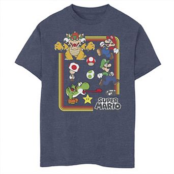 Boys 8-20 Nintendo Super Mario Retro Group Shot Portrait Tee