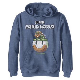 Boys 8-20 Super Mario World Bowser Is King Hoodie