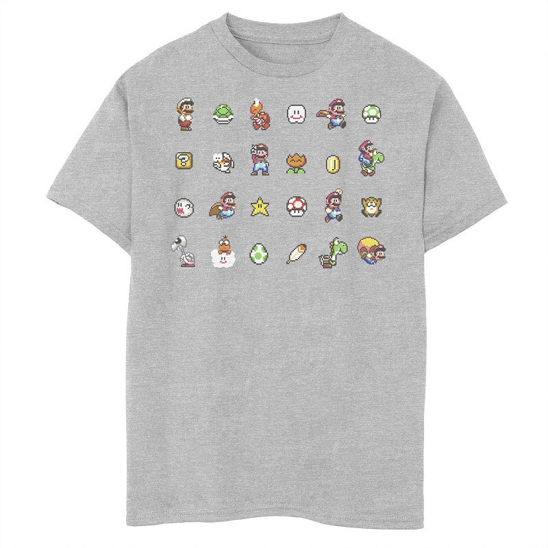Boys 8-20 Nintendo Super Mario Bros. 16-Bit Symbol Grid Tee, Boy's, 