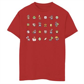 Boys 8-20 Nintendo Super Mario Bros. 16-Bit Symbol Grid Tee